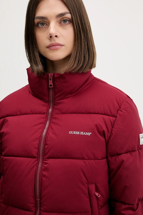 Guess Jeans kurtka damska kolor bordowy zimowa W4BL20 WGII2 - zdjęcie produktu nr 2