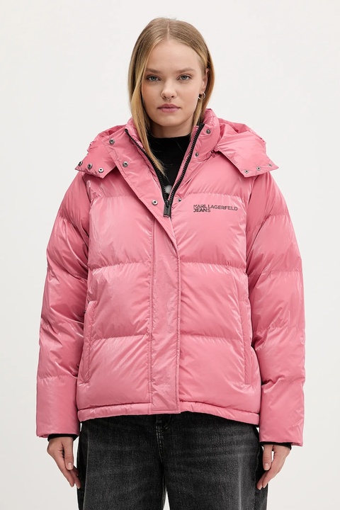 Karl Lagerfeld Jeans kurtka kolor różowy zimowa A4W15020 - zdjęcie produktu nr 1