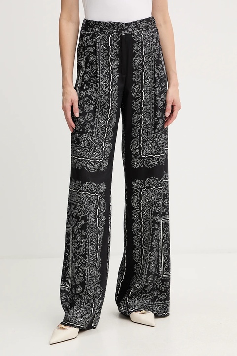 Marella spodnie damskie kolor czarny szerokie high waist 2523136271200 - zdjęcie produktu nr 2