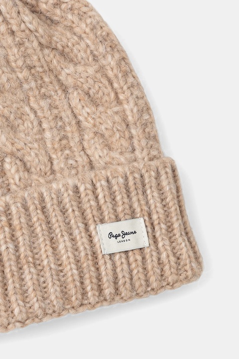 Pepe Jeans czapka z domieszką wełny kolor beżowy PL0400004 - zdjęcie produktu nr 2