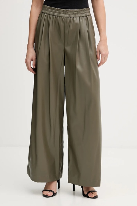 United Colors of Benetton spodnie damskie kolor zielony szerokie high waist 4M3CDF0A8 - zdjęcie produktu nr 1