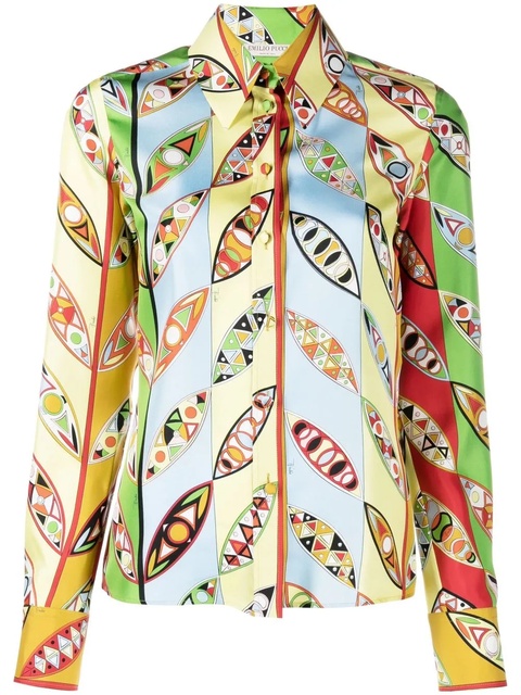 PUCCI Iride-print cotton shirt - Red - zdjęcie produktu nr 1