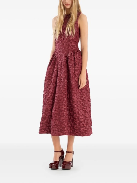 ROTATE BIRGER CHRISTENSEN flower-embellishment midi dress - Red - zdjęcie produktu nr 2
