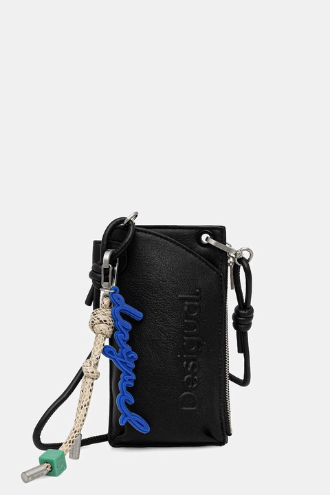 Desigual portfel HALF LOGO MILTON damski kolor czarny 25WAYP06 - zdjęcie produktu nr 1