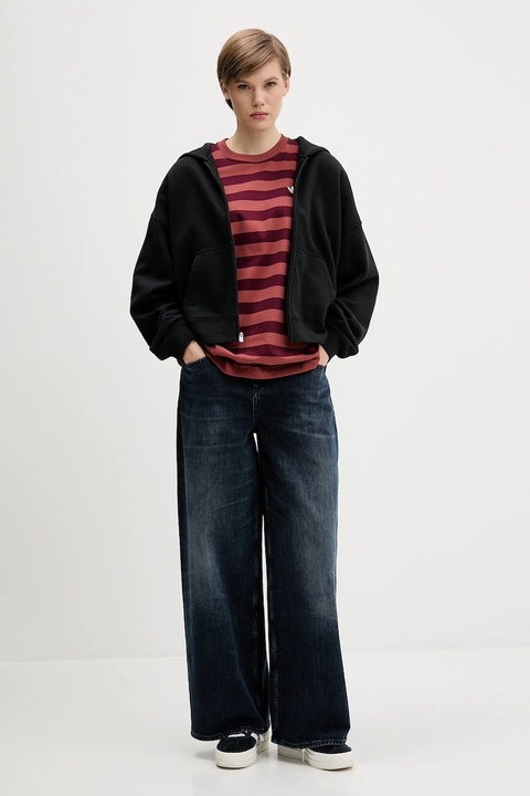 Hollister Co. bluza damska kolor czarny z kapturem gładka KI352-5171-900 - zdjęcie produktu nr 2