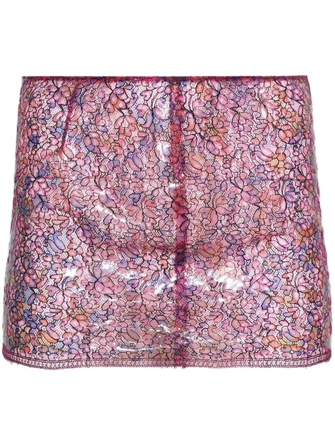 Christopher Esber mini handpainted lace skirt - Pink - zdjęcie produktu nr 1