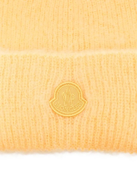 Moncler logo-patch beanie - Yellow - zdjęcie produktu nr 2