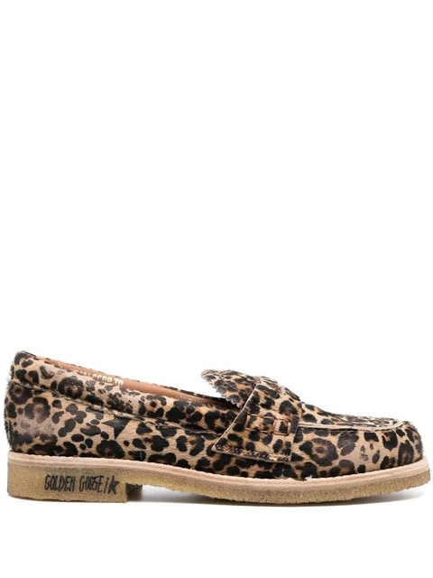 Golden Goose leopard-print round-toe loafers - Brown - zdjęcie produktu nr 1