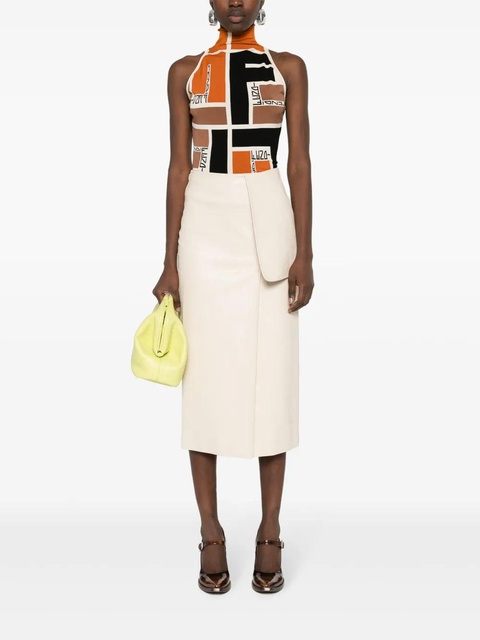 FENDI FF Puzzle print knitted top - Orange - zdjęcie produktu nr 2