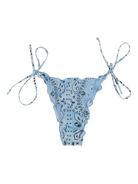 MC2 Saint Barth Miami bandana-print ruffled bikini - Blue - zdjęcie produktu nr 1