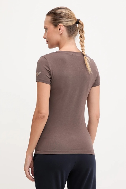 EA7 Emporio Armani t-shirt damski kolor brązowy TJDQZ.8NTT65 - zdjęcie produktu nr 2