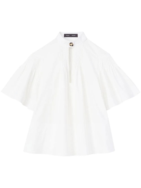 Proenza Schouler pintuck-detail flared blouse - White - zdjęcie produktu nr 1