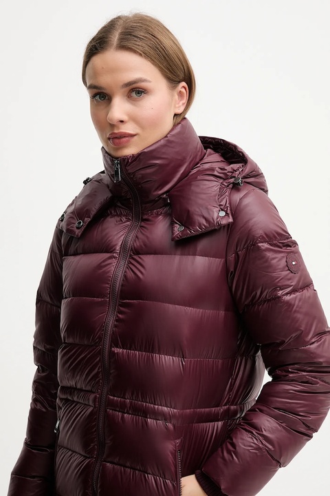 Tommy Hilfiger kurtka puchowa kolor bordowy zimowa WW0WW47356 - zdjęcie produktu nr 2