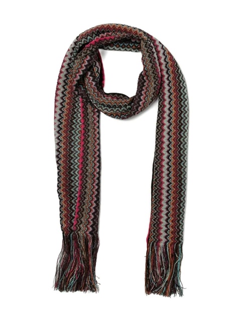 Missoni zigzag-pattern fringed scarf - Brown - zdjęcie produktu nr 1