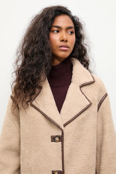 Answear.LAB płaszcz kolor beżowy - zdjęcie produktu nr 2