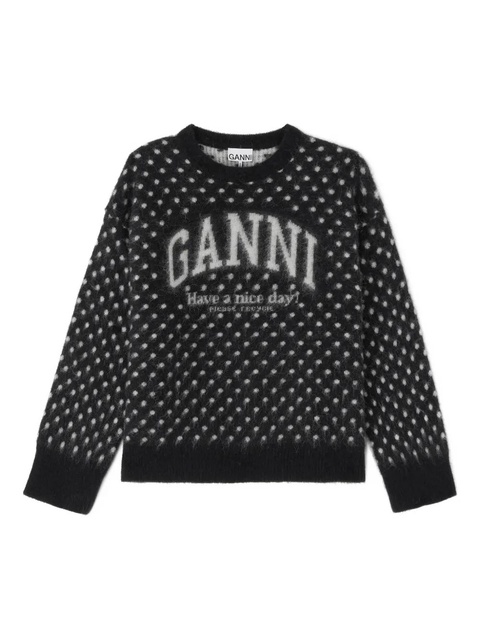 GANNI polka-dot logo sweater - Black - zdjęcie produktu nr 1