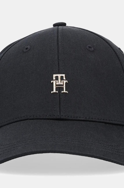 Tommy Hilfiger czapka z daszkiem bawełniana kolor czarny z aplikacją AW0AW16843 - zdjęcie produktu nr 1