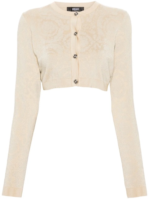 Versace Barocco lurex cropped cardigan - Neutrals - zdjęcie produktu nr 1