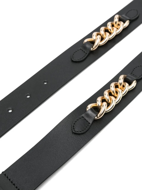 Maje chain-link leather belt - Black - zdjęcie produktu nr 1