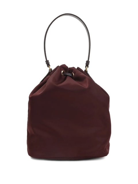 Prada leather-handle drawstring bucket bag - Red - zdjęcie produktu nr 2
