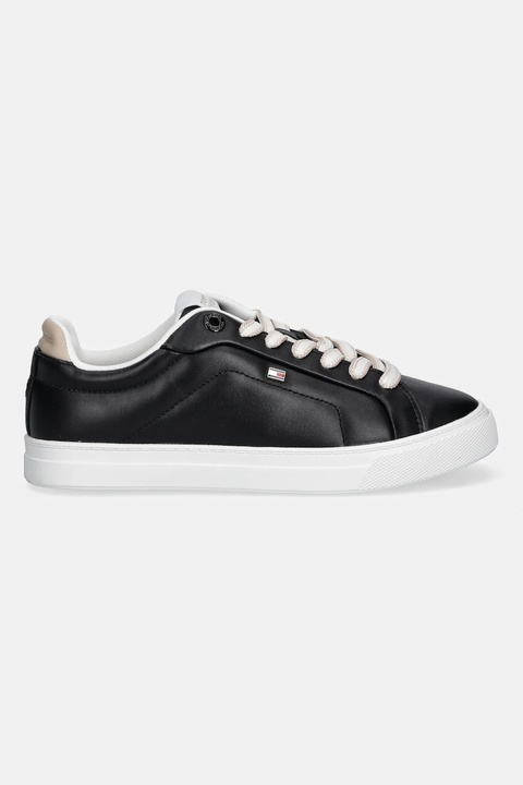 Tommy Hilfiger sneakersy skórzane ICON COURT SNEAKER damskie kolor czarny FW0FW08815 - zdjęcie produktu nr 1