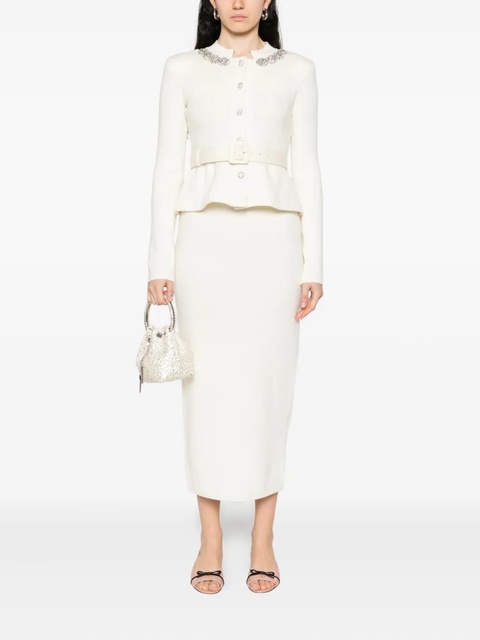 Self-Portrait embellished belted dress - White - zdjęcie produktu nr 2