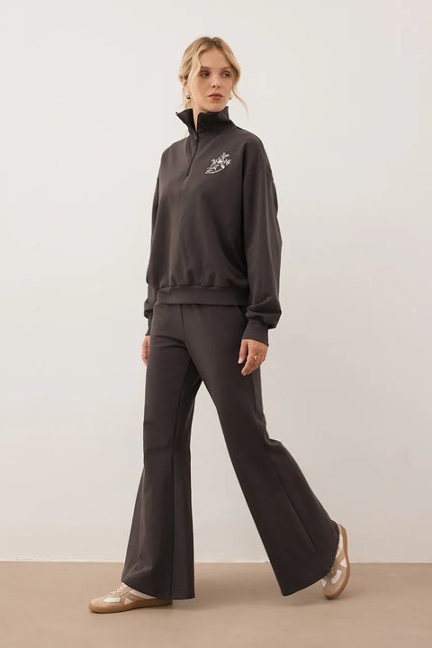 Bizuu spodnie dresowe ZEIA damskie kolor brązowy gładkie ZEIA BRĄZOWY - zdjęcie produktu nr 2