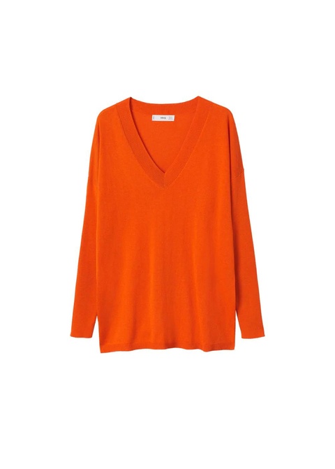 Sweter oversize z dekoltem w serek - zdjęcie produktu nr 1
