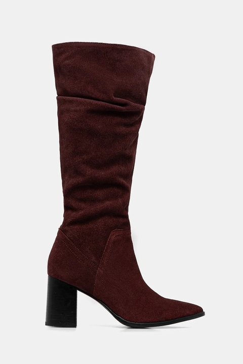 Medicine kozaki zamszowe kolor bordowy na słupku - zdjęcie produktu nr 2