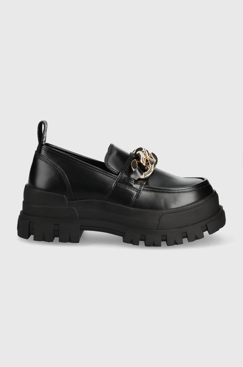 Buffalo mokasyny Aspha Loafer Chain damskie kolor czarny na platformie 1622093 - zdjęcie produktu nr 1