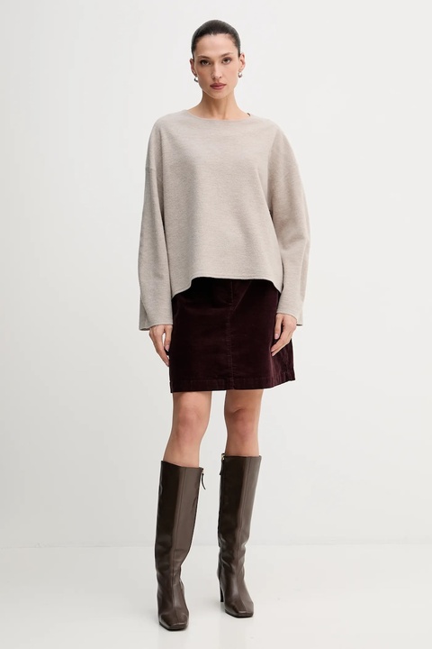 Marc O'Polo sweter z dodatkiem wełny damski kolor beżowy lekki 510609860487 - zdjęcie produktu nr 2