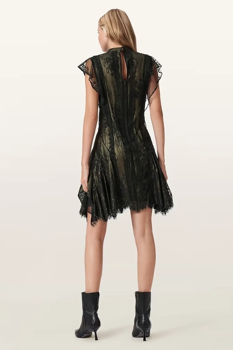 AllSaints sukienka FLEUR kolor czarny mini rozkloszowana W132DD - zdjęcie produktu nr 2