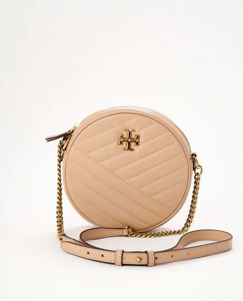TORY BURCH - Pudroworóżowa torebka Kira Chevron - zdjęcie produktu nr 1