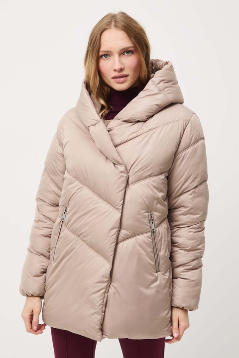 Medicine kurtka damska kolor beżowy zimowa oversize - zdjęcie produktu nr 2