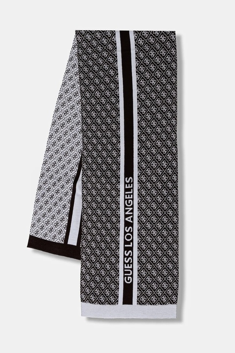 Guess szalik z domieszką wełny SEVYN kolor brązowy wzorzysty W4BZ22 Z3JD2 - zdjęcie produktu nr 1