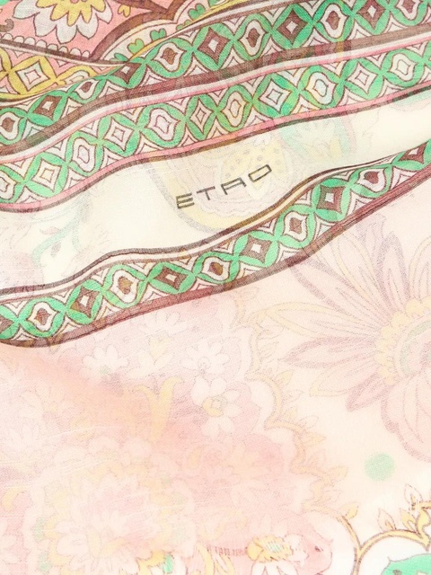 ETRO leaf-motif scarf - Pink - zdjęcie produktu nr 2