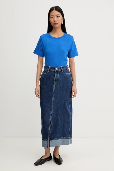 Marc O'Polo spódnica jeansowa kolor granatowy midi prosta 5000007883 - zdjęcie produktu nr 2