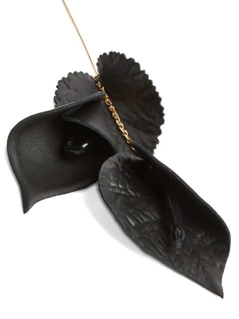 PUCCI leather flowers mono earring - Black - zdjęcie produktu nr 2