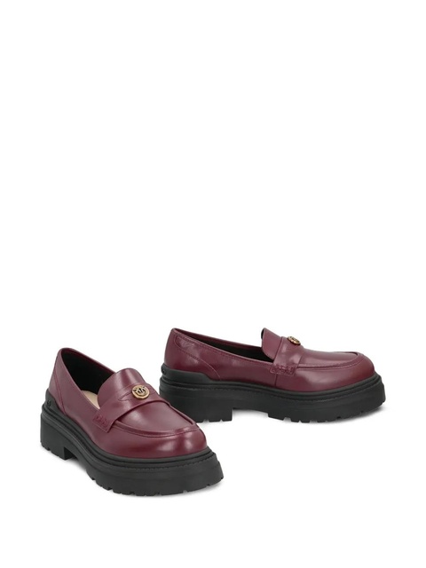 PINKO Mia leather platform loafers - Red - zdjęcie produktu nr 1