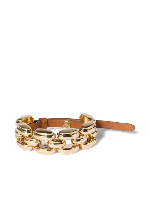 Miu Miu Metal and leather bracelet - F0C1U Gold/Silver - zdjęcie produktu nr 2