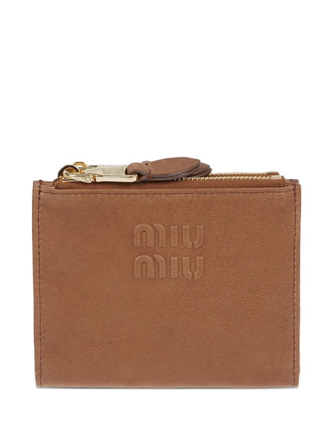 Miu Miu embossed-logo wallet - Brown - zdjęcie produktu nr 1