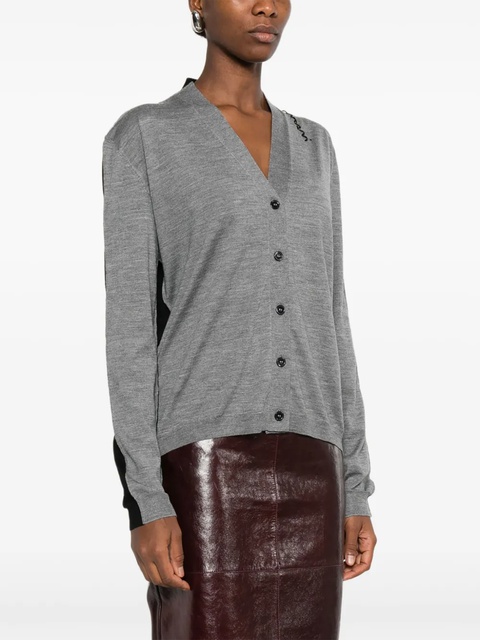 Marni contrast-panel button cardigan - Grey - zdjęcie produktu nr 2