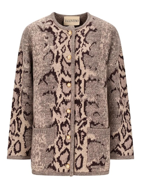 Valentino Garavani animalier-print buttoned cardigan - Neutrals - zdjęcie produktu nr 2