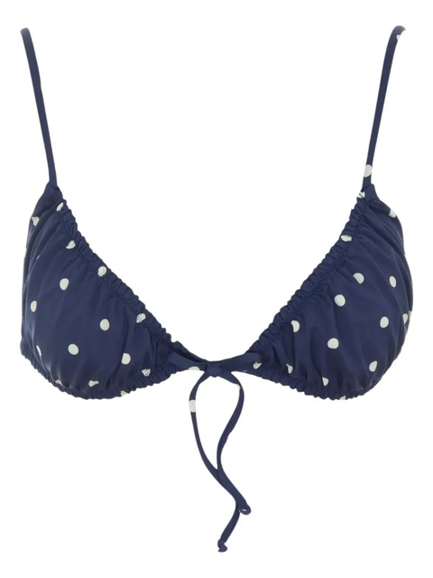 MC2 Saint Barth polka-dot tie-front bikini top - Blue - zdjęcie produktu nr 2