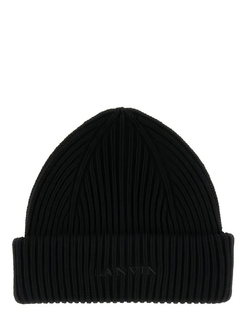 Lanvin ribbed-knit wool hat - Black - zdjęcie produktu nr 2
