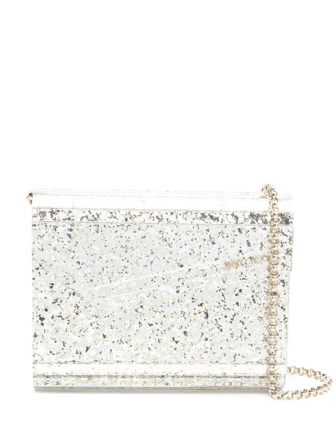 Jimmy Choo Candy glitter-detailing clutch - Silver - zdjęcie produktu nr 1
