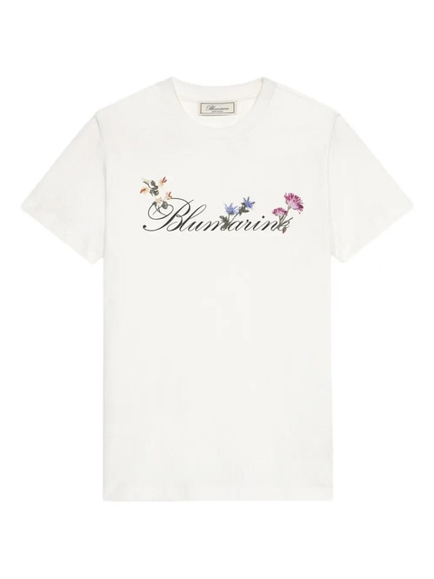Blumarine floral-embroidered T-shirt - White - zdjęcie produktu nr 1
