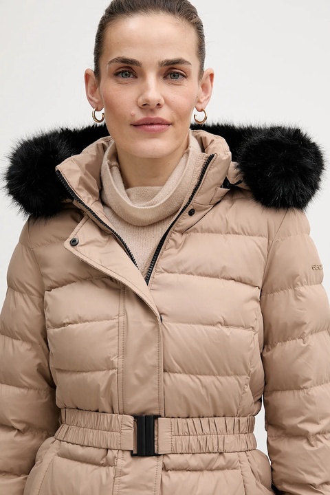 Geox kurtka puchowa CATRIA kolor beżowy zimowa W5626G T3152 - zdjęcie produktu nr 1