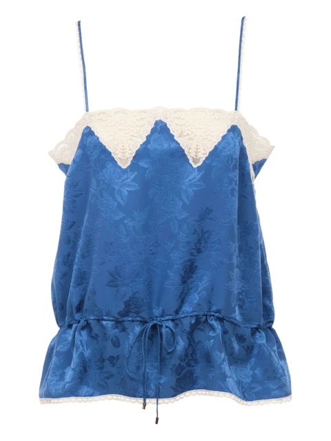 Chloé lace-trimmed floral blouse - Blue - zdjęcie produktu nr 1