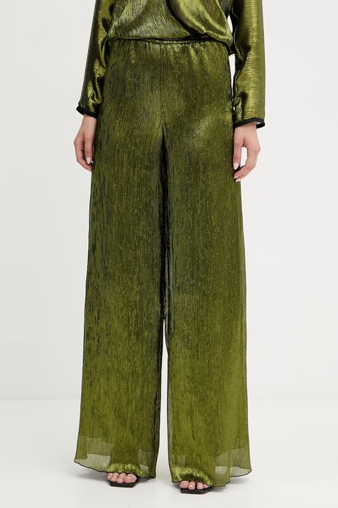 Forte Forte spodnie damskie kolor zielony szerokie high waist 14106.my.pants - zdjęcie produktu nr 1